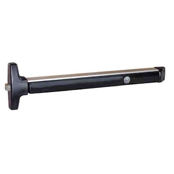 WEATHERPROOF ALARMED EXIT DEV VAL 40 SERS NRW RIM EXIT ONLY 48 INCH DOORS VALUE SERIES SATIN